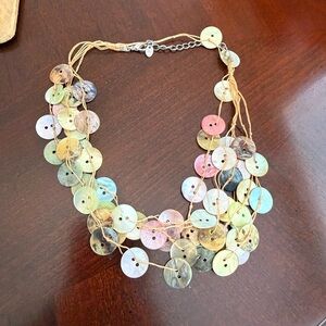 Vintage Multicolor Shell Disc Necklace